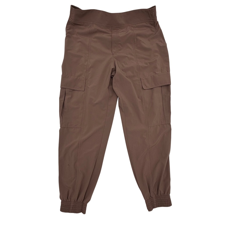 Athleta‎ Chelsea Utility Jogger Cargo Pants Brown Size 12 Polyester Spandex